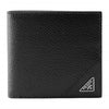 Prada Mens Black Saffiano Leather Silver Triangle Logo Bifold Wallet 2MO912