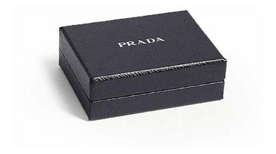 Prada Mercurio Black and Grey Saffiano Men's Leather Wallet Card Holder 2MC223