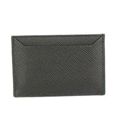 Prada Nero Black Saffiano Men's Leather Wallet Credit Card Holder Case Bill 2MC208