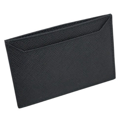 Prada Nero Black Saffiano Men's Leather Wallet Credit Card Holder Case Bill 2MC208