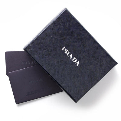 Prada Orizzontale Black Vitello Micro Grain Leather Iconic Triangle Logo Wallet 2MO513