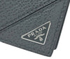 Prada Orizzontale Gray Mercurio Micro Grain Leather Iconic Triangle Logo Wallet 2MO513