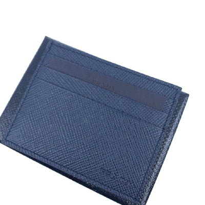 Prada Portacarte Di Cred Saffiano Cuir Blue Leather Card Case 2MC223