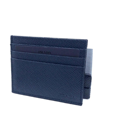 Prada Portacarte Di Cred Saffiano Cuir Blue Leather Card Case 2MC223