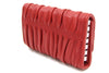 Prada Portachiavi Ganci Fuoco Red Nappa Gaufre'1 Leather Key Wallet 1PG222