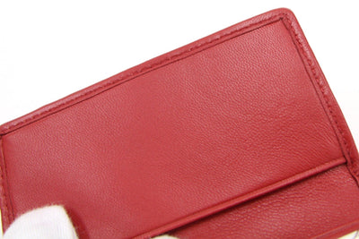 Prada Portachiavi Ganci Fuoco Red Nappa Gaufre'1 Leather Key Wallet 1PG222