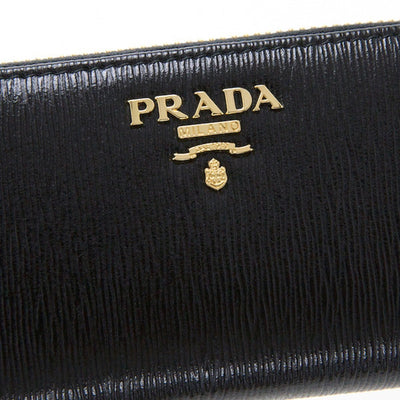 Prada Portachiavi Ganci Nero Black Vitello Move Leather Keyholder Wallet 1PG604