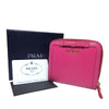 Prada Portafoglio Lampo Fuxia Pink Vitello Move Zip Flap Bow Wallet 1ML522