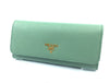 Prada Pattina Saffiano Aqua Blue Leather Continental Wallet, Women's 1MH132