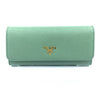 Prada Pattina Saffiano Aqua Blue Leather Continental Wallet, Women's 1MH132