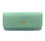 Prada Pattina Saffiano Aqua Blue Leather Continental Wallet, Women's 1MH132