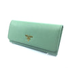 Prada Pattina Saffiano Aqua Blue Leather Continental Wallet, Women's 1MH132