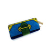 Prada Portafoglio Pattina Cammello Blue and Green Velvet Wristlet 1MH019