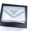 Prada Portafoglio Pattina Cromo Silver Vitello Move Envelope Flap Wallet 1MH021