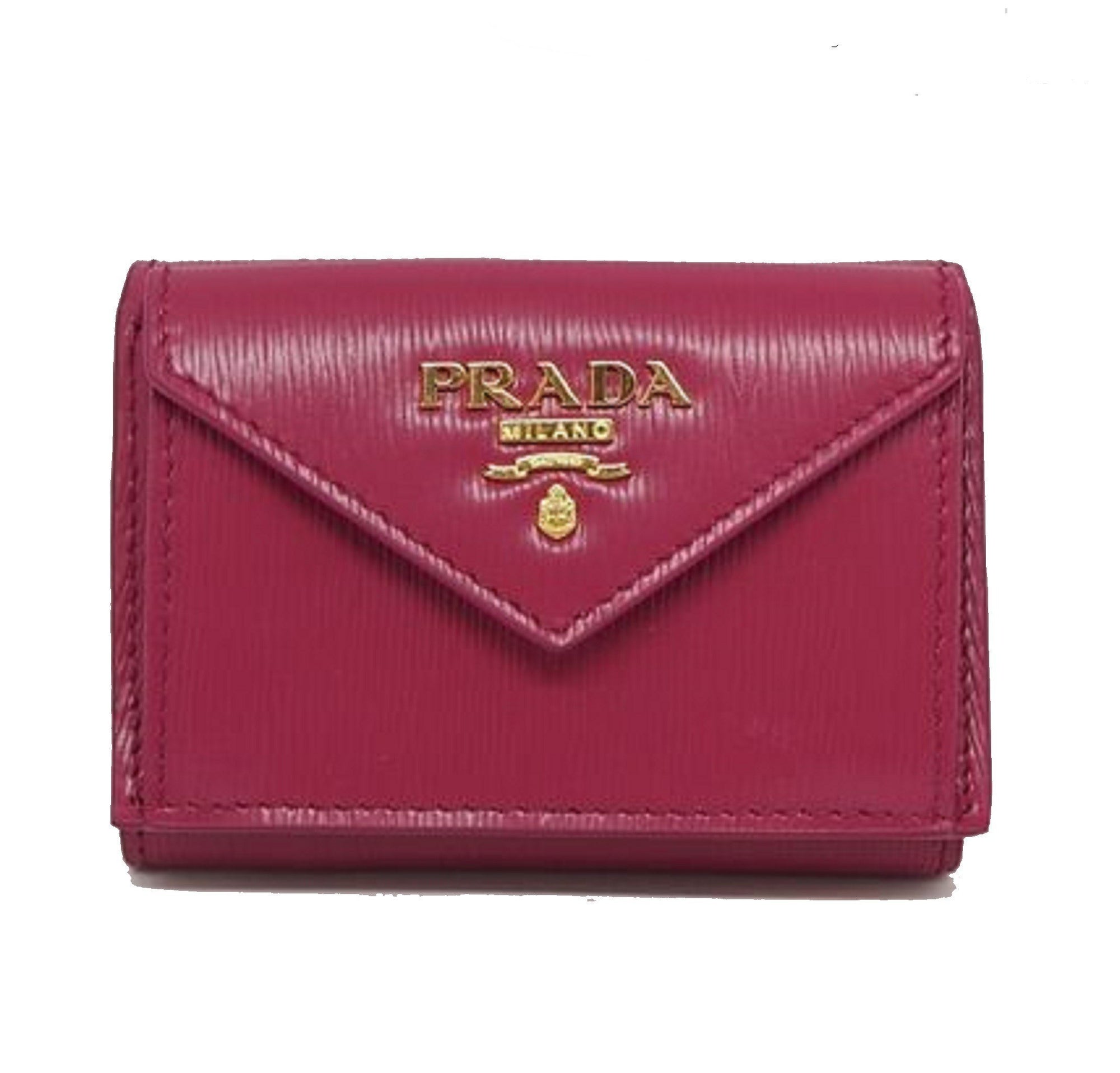 Prada Portafoglio Pattina Pink Ibisco Vitello Move Leather Wallet 1MH021