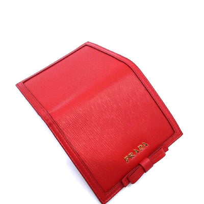 Prada Portafoglio Verticale Fuxia Red Leather Vitello Move Flap Bow Wallet 1MV204