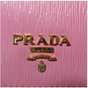 Prada Portafoglio Verticale Pink Geranio Vitello Move Leather Wallet 1MV204